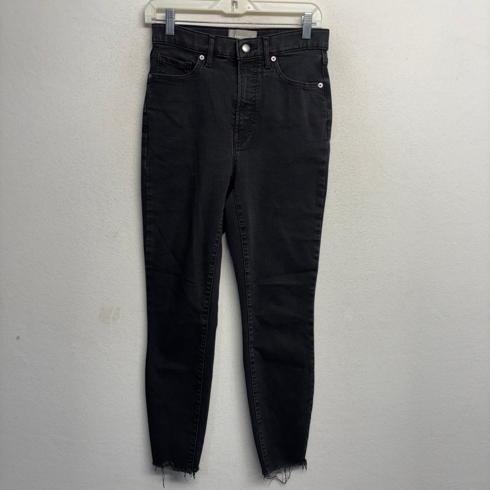Everlane Black High‎ Rise Slim Cutoff Ankle Fray Jeans Womens 29 Regular